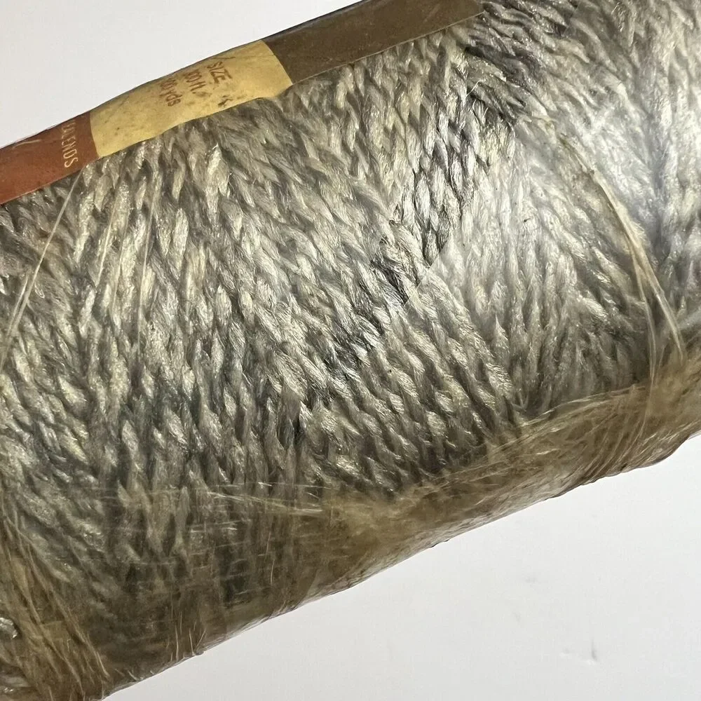 Vintage Florida Macrame Olefin Fiber Cord 4mm 100yds 300ft Herculon Gray Black